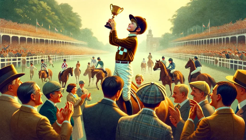 Celebrating Achievement Victory at a Horse Racing Event